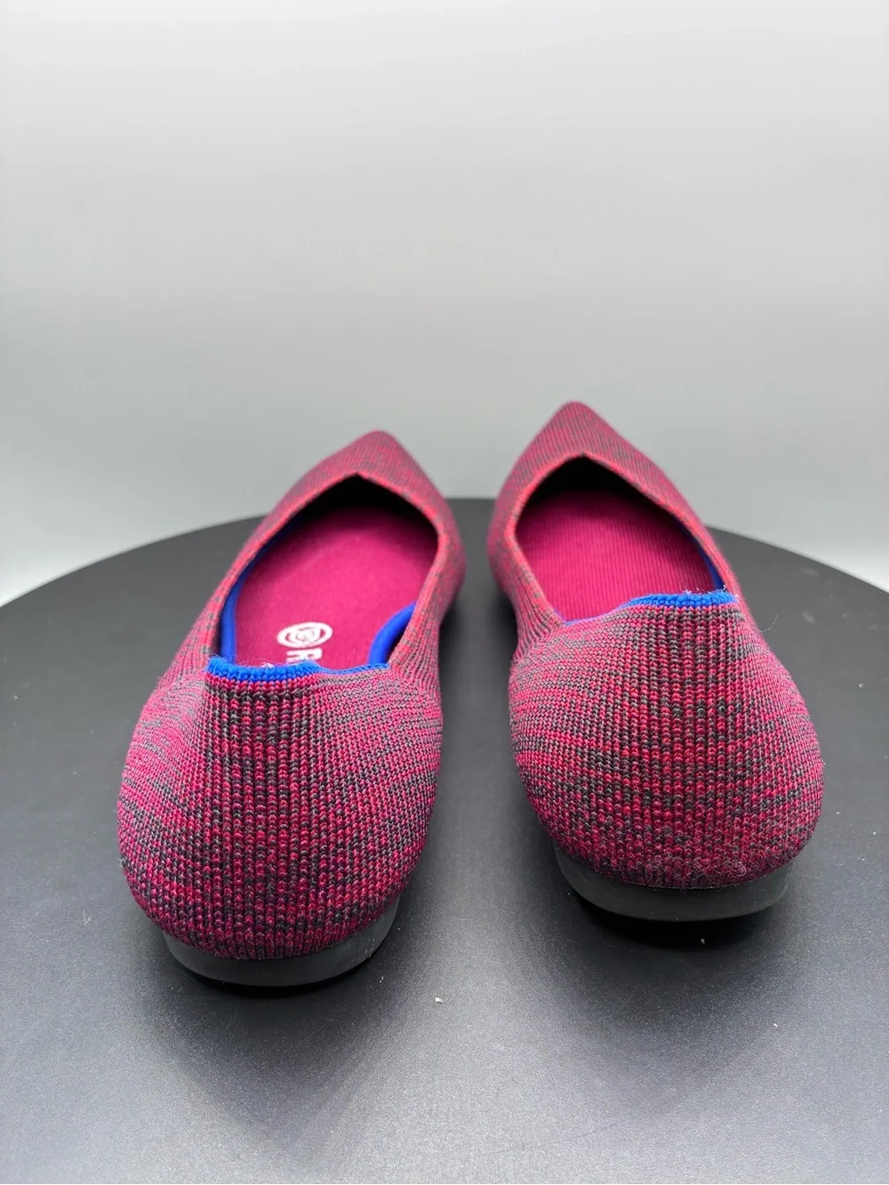 Rothy's The Point Flats Women 7 Red Black Multicolor Knit
